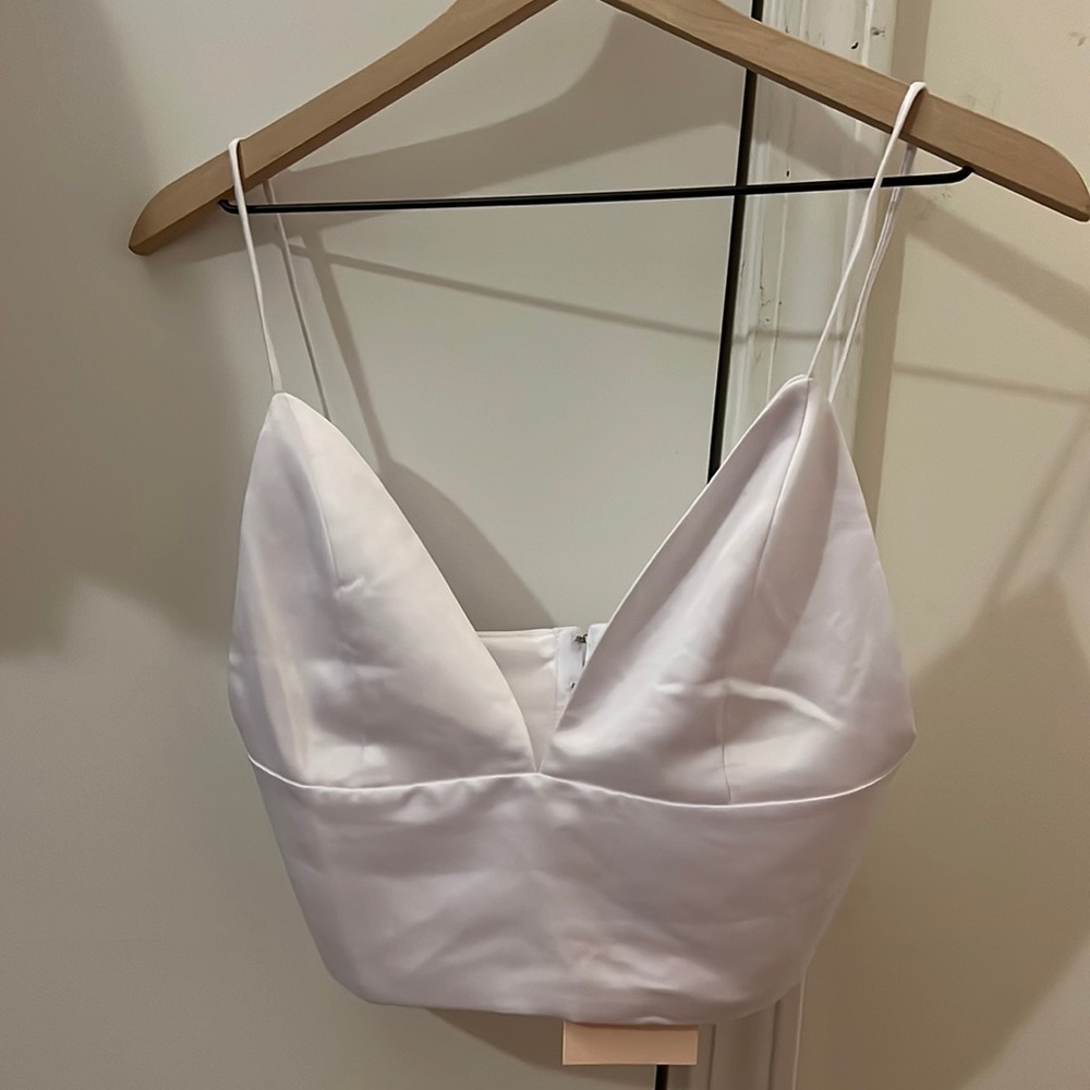 White Superdown satin top
